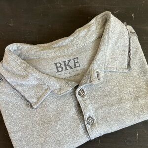 BKE Men's Casual Light Gray Button Down Shirt